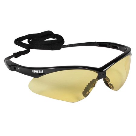 Kleenguard Nwraparound Safety Glasses, Black Frame, Yellow Anti-Fog Lens 22476